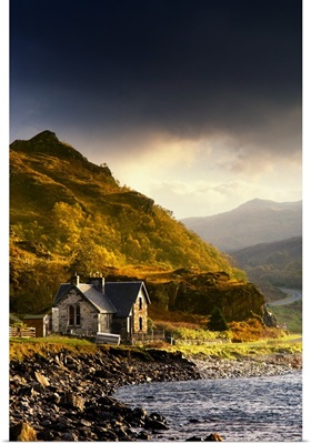 Scenic Mountain View With Country House, Ardnamurchan Peninsula, Scotland