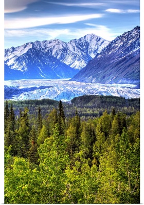 Scenic view of Matanuska Glacier as seen from the Glenn Highway in Southcentral