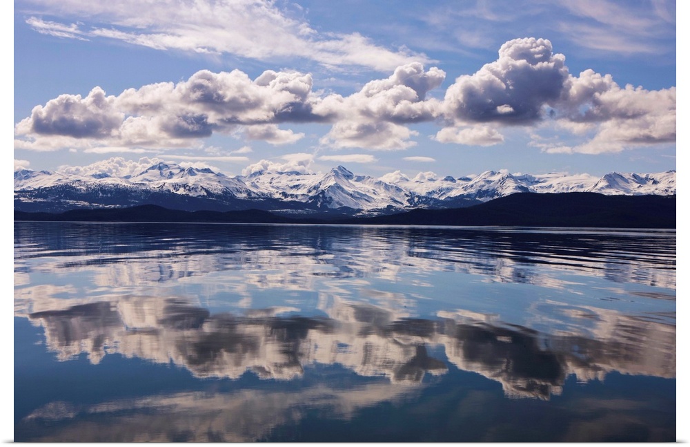 Scenic View Of The Chilkat Mountains Reflecting In Lynn Canal, Juneau, Alaska