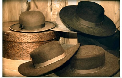 Selection Of Old-Fashioned Hats In Sepia Tones