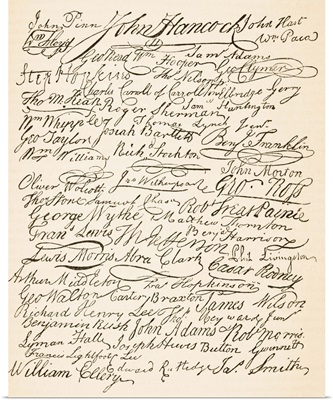 Signatures Attached To The Declaration Of American Independence