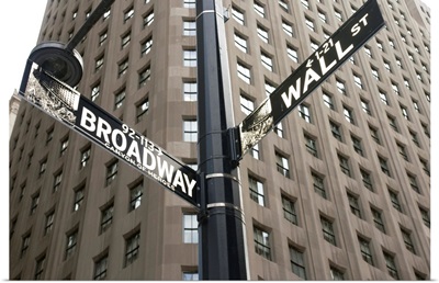 Signs For Broadway And Wall Street