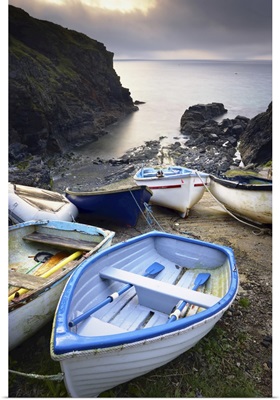 Small Boats On Beach, Church Cove, Lizard Peninsula, Cornwall, England