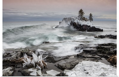 Snow And Ice, Lake Superior In Winter, Thunder Bay, Ontario, Canada