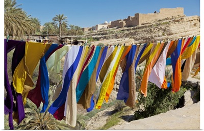 Souvenir Scarves Flap In The Breeze Above The Canyon Near The Algerian Border