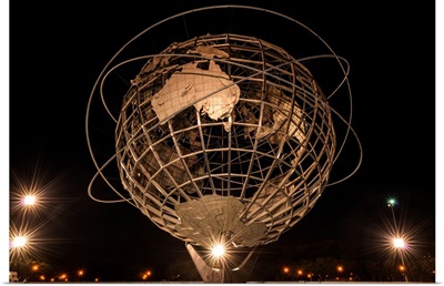 Spotlights around the Unisphere at nighttime, Queens, New York City