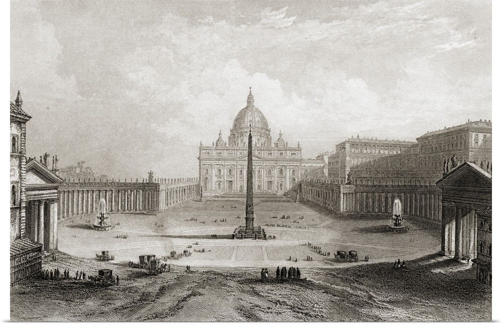 St. Peter's, Rome, Italy Drawn By G. Piranesi, Engraved By Roberts.