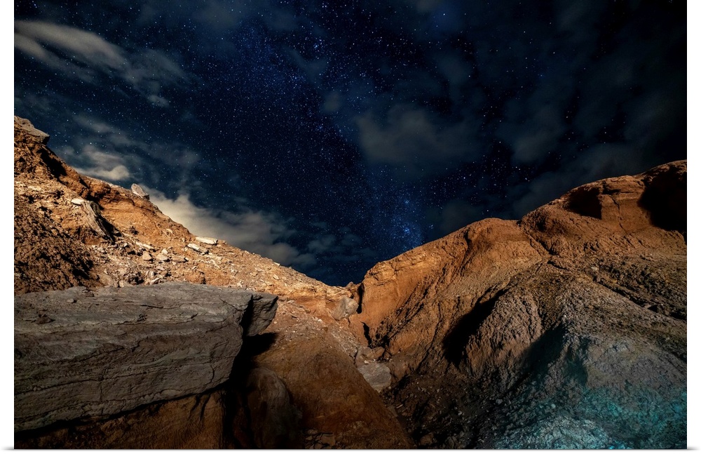Stars above a ravine in the Atacama Desert.