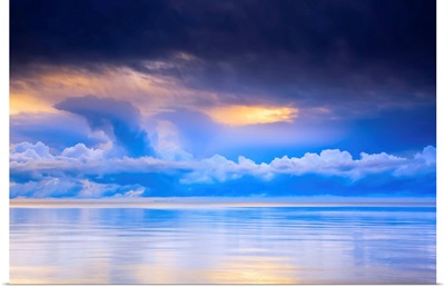 Storm Clouds And Lake Winnipeg At Sunrise, Gimli, Manitoba, Canada