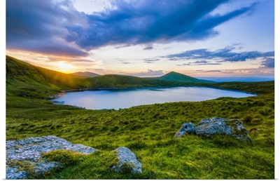 Sun Setting Over Lough Muskery In The Galty Mountains, County Limerick, Ireland