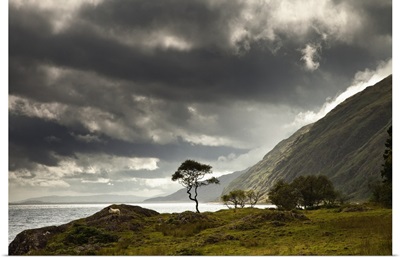 Sunlight Shining Through Clouds Over The Water; Ardnamurchan, Argyl, Scotland