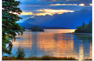 Sunrise on Lake Clark in Lake Clark National Park, Southcentral, Alaska, HDR image