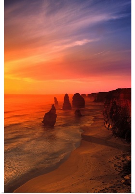 Sunset And Rock Formations, Victoria, Ausrtalia
