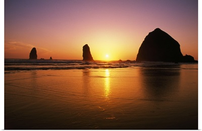 Sunset At Cannon Beach, Oregon Coast, Oregon, USA
