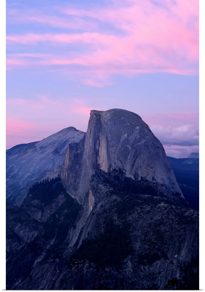 Sunset on Half Dome as seen from Glacier Point, Yosemite National Park. California, United States of America.