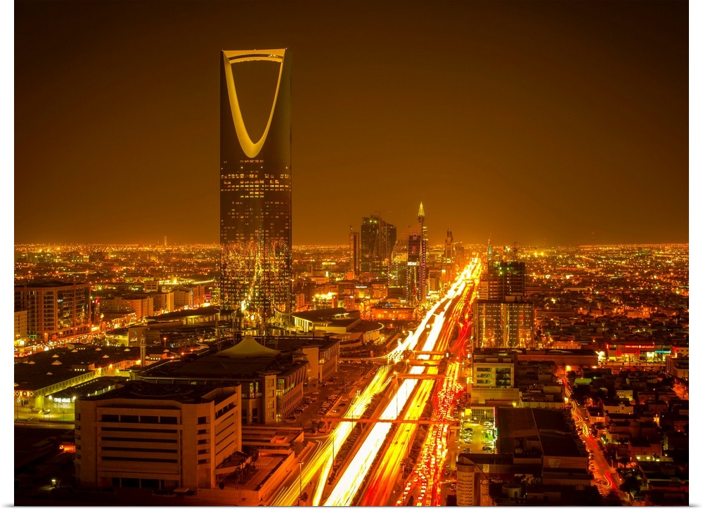 Sunset over Riyadh. Riyadh, Saudi Arabia.