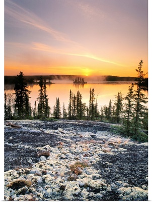 Sunset Over Subarctic Lake, Northwest Territories, Canada