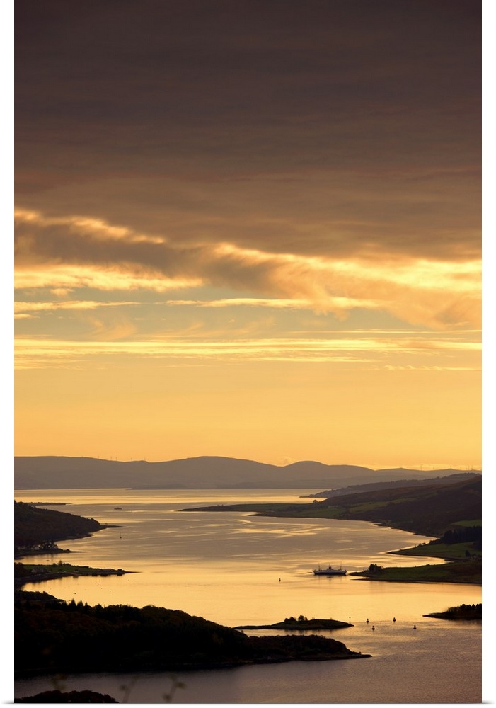 Sunset Over Water, Argyll And Bute, Scotland, UK