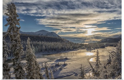 Takhini River on a late winter afternoon, Yukon, Canada