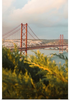 The 25 De Abril Bridge Crossing The Tagus River, Lisbon, Estremadura, Portugal