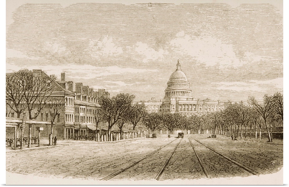 The Capitol Building, Washington, DC, In 1870s. From "American Pictures Drawn With Pen And Pencil" By Rev Samuel Manning, ...