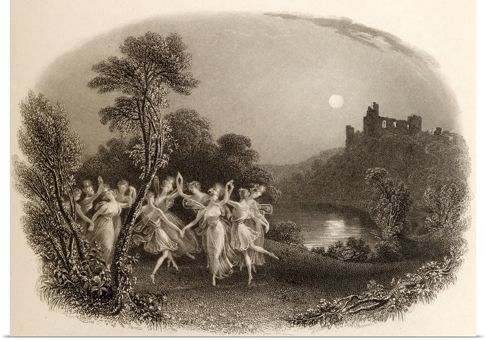 The Dance Of The Fairies. Engraved By F. C. Lewis From A 19th Century Print By E. T. Parris.