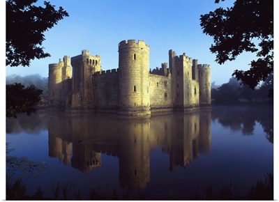 The Majestic Bodiam Castle And Its Reflection In Surrounding Moat