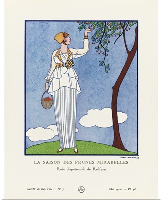 The Mirabelle Plum Season, Art-Deco Fashion Illustration By French Artist George Barbier