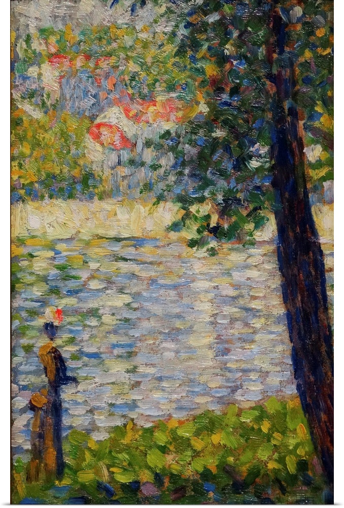 Painting titled 'The Morning Walk' by Georges Pierre Seurat, a French postImpressionist painter and draftsman. Dated 19th ...