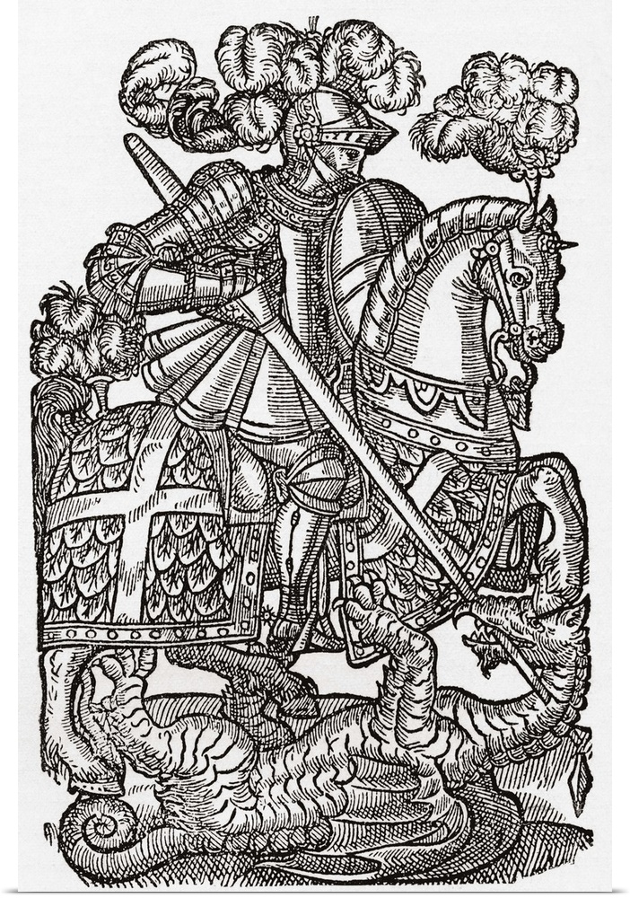 The Red Cross Knight, St. George And The Dragon, From Faerie Queen