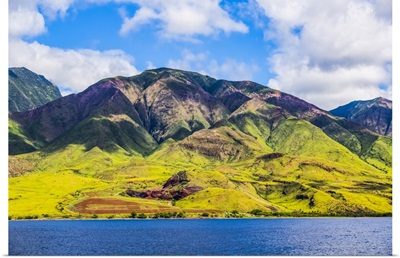 The Rugged Landscape Of The Island Of Maui Under A Blue Sky With Cloud, Maui, Hawaii