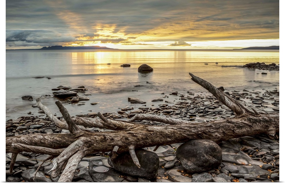 The Sleeping Giant in Lake Superior at sunrise; Thunder Bay, Ontario, Canada