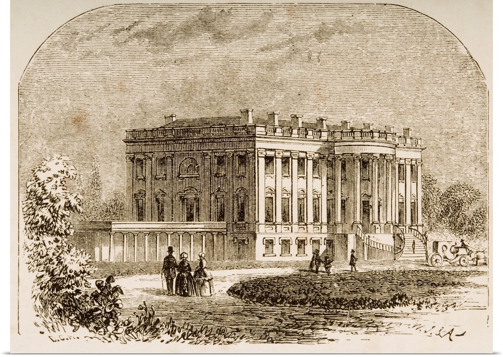 The White House, Washington, DC, In 1870s. From "American Pictures Drawn With Pen And Pencil" By Rev Samuel Manning, Circa...