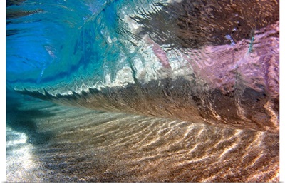 Underwater view of a breaking wave, Hawaii
