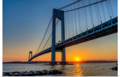 Verrazano-Narrows Bridge at sunset, Brooklyn, New York City, New York