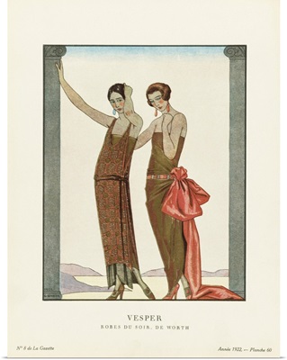 Vesper, Art-Deco Fashion Illustration By French Artist George Barbier, 1882-1932