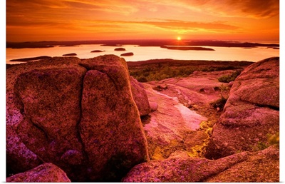 View From Cadillac Mountain At Sunrise, Acadia National Park, Maine