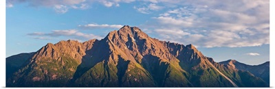 View Of Pioneer Peak From The Top Of The Butte At Sunset, Alaska