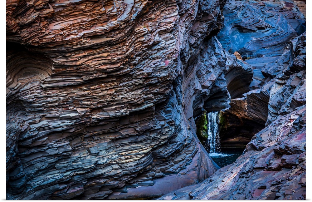 Waterfall and Blue Rock, Hamersley Gorge, The Pilbara, Western Australia, Australia
