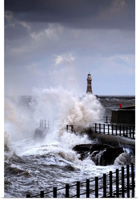 Waves Crashing, Sunderland, Tyne And Wear, England