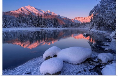 Winter Afternoon Along The Shoreline Of Mendenhall River, Juneau, Alaska, USA