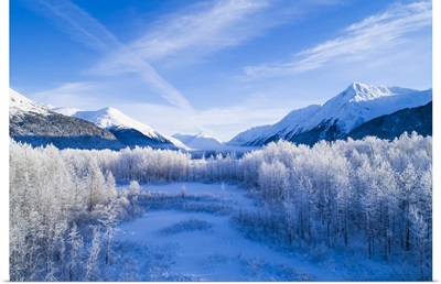 Winter Scenic In Alaska, Portage Valley In Anchorage, Alaska