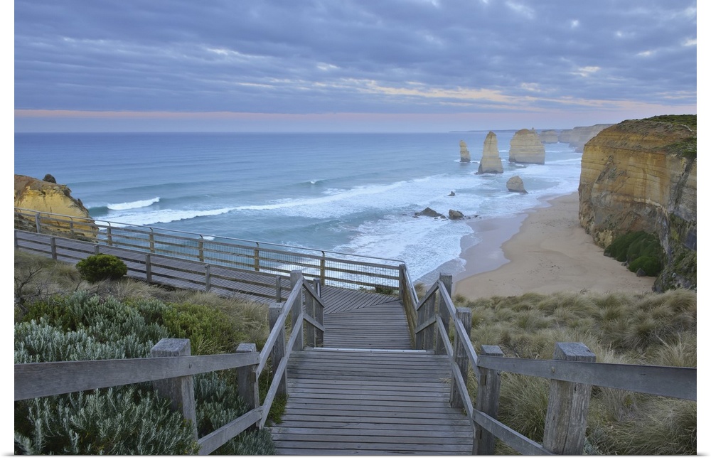 Wooden Staircase to Viewpoint, The Twelve Apostles, Princetown, Great Ocean Road, Victoria, Australia
