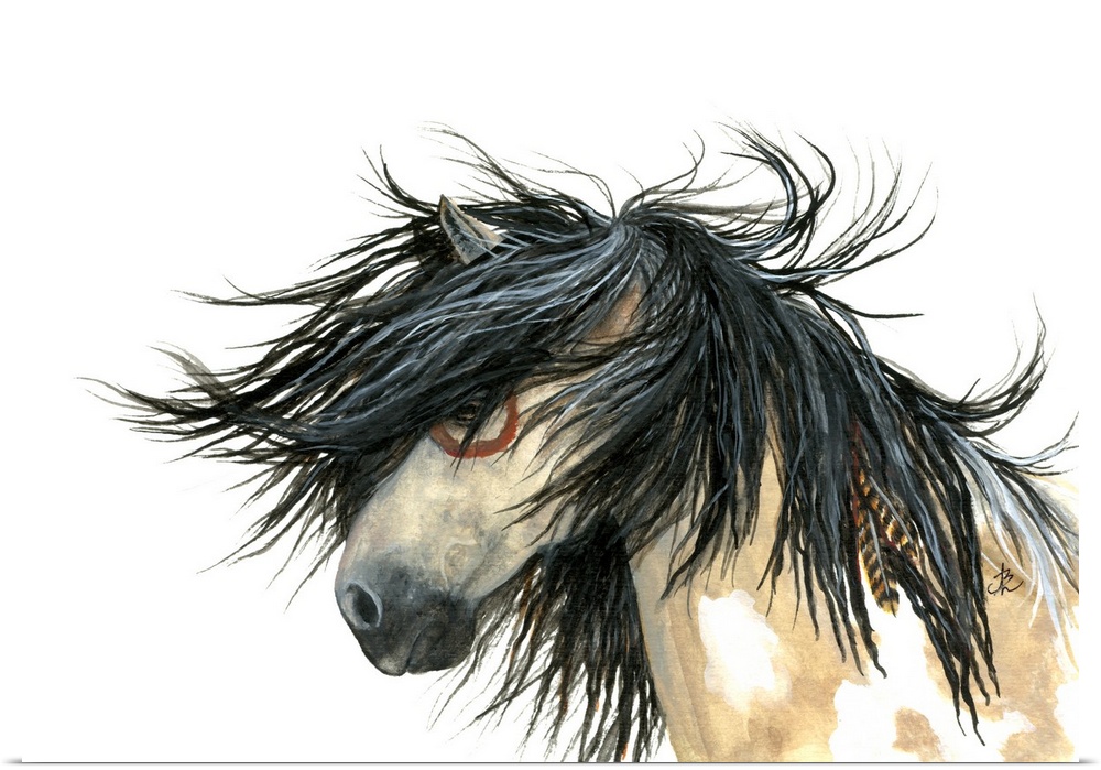 Majestic Series of Native American inspired horse paintings of a mustang.