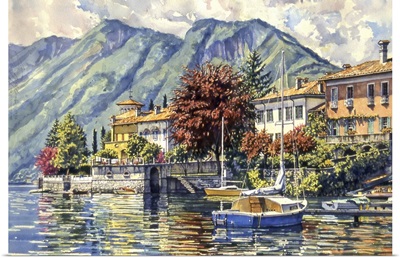 Blue Boat in Lake Maggiore