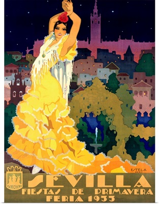 1933 Sevilla Fiesta Vintage Advertising Poster