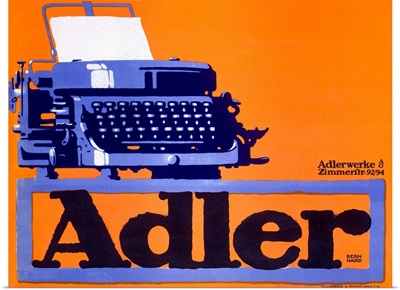 Adler, Typewriter, Vintage Poster