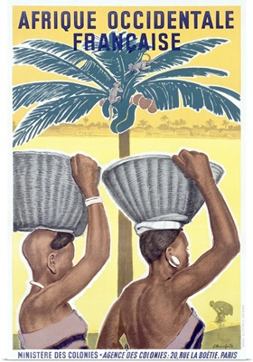 Africa, Afrique Occidentale Francaise, Vintage Poster