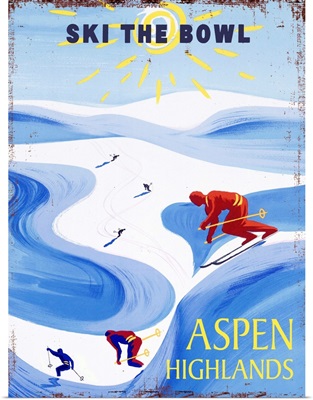 Aspen Highlands Vintage Advertising Poster