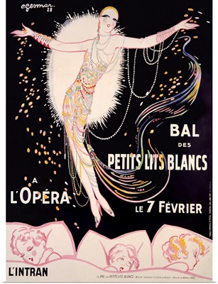Bal des Petits Lits Blancs, Vintage Poster, by Charles Gesmar